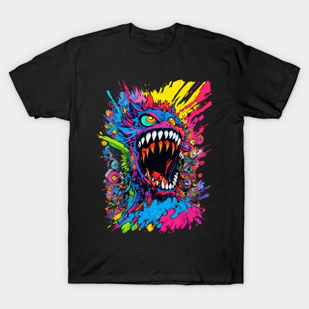 Neon colors monster splash mix of candy colors lots of pink and blue cure design T-Shirt by Terror-Fi